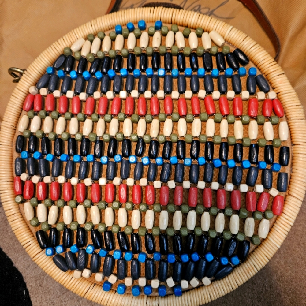 Patricia Nash 10" round beaded crossbody bag